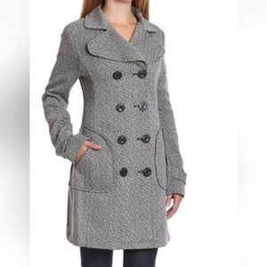 Vertigo Paris Women Peacoat Size L Herringbone Classic Black Cream …